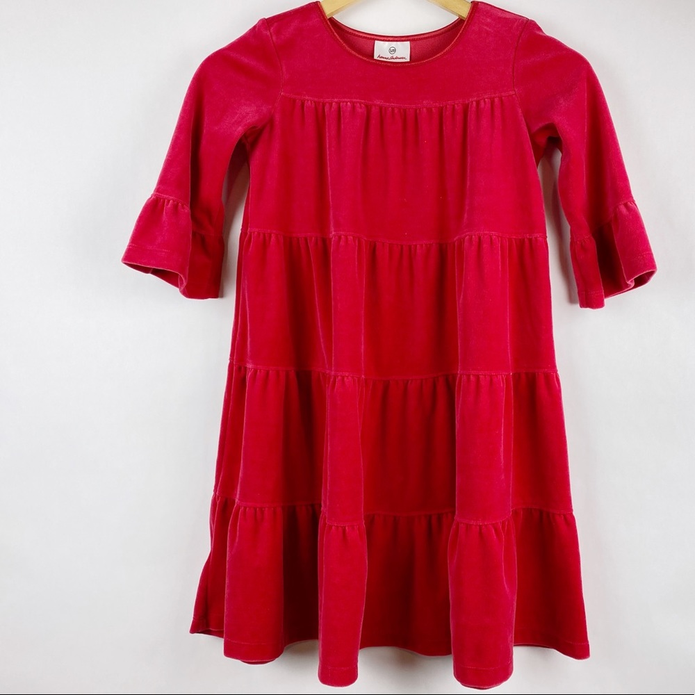 Hanna Andersson Velour Ruffle Dress 120